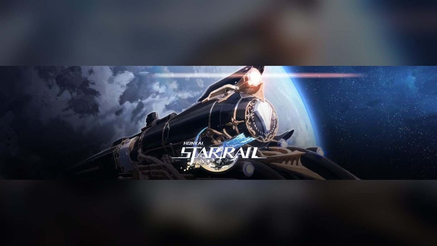 The Astral Express train from Honkai: Star Rail with the game logo